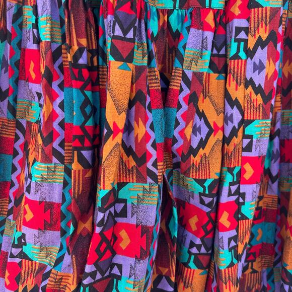 Vintage Liza Lynn Long Midi Aztec Southwestern Skirt Western Boho Medium - Picture 4 of 8